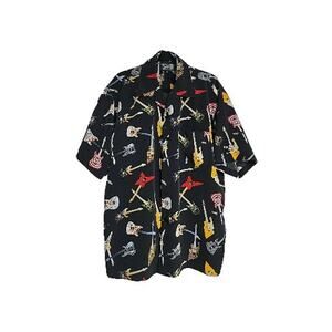 Dragonfly Button Front Shirt Mens XL Guitars Hard Rock‎ Cafe Short Sleeve